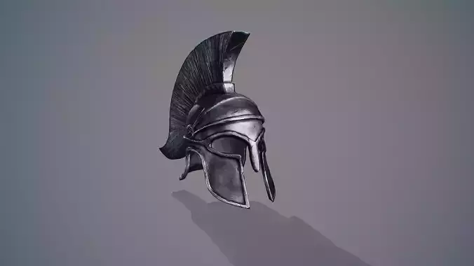 Ancient Greek Spartan Military Helmet Low-poly 3D model