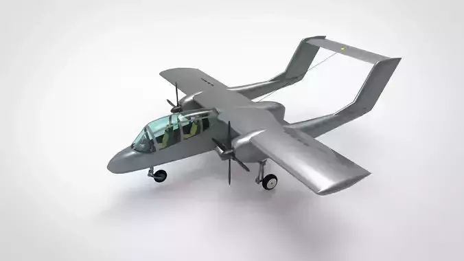 North American Rockwell OV-10A Bronco Series FSX  Low-poly 3D model