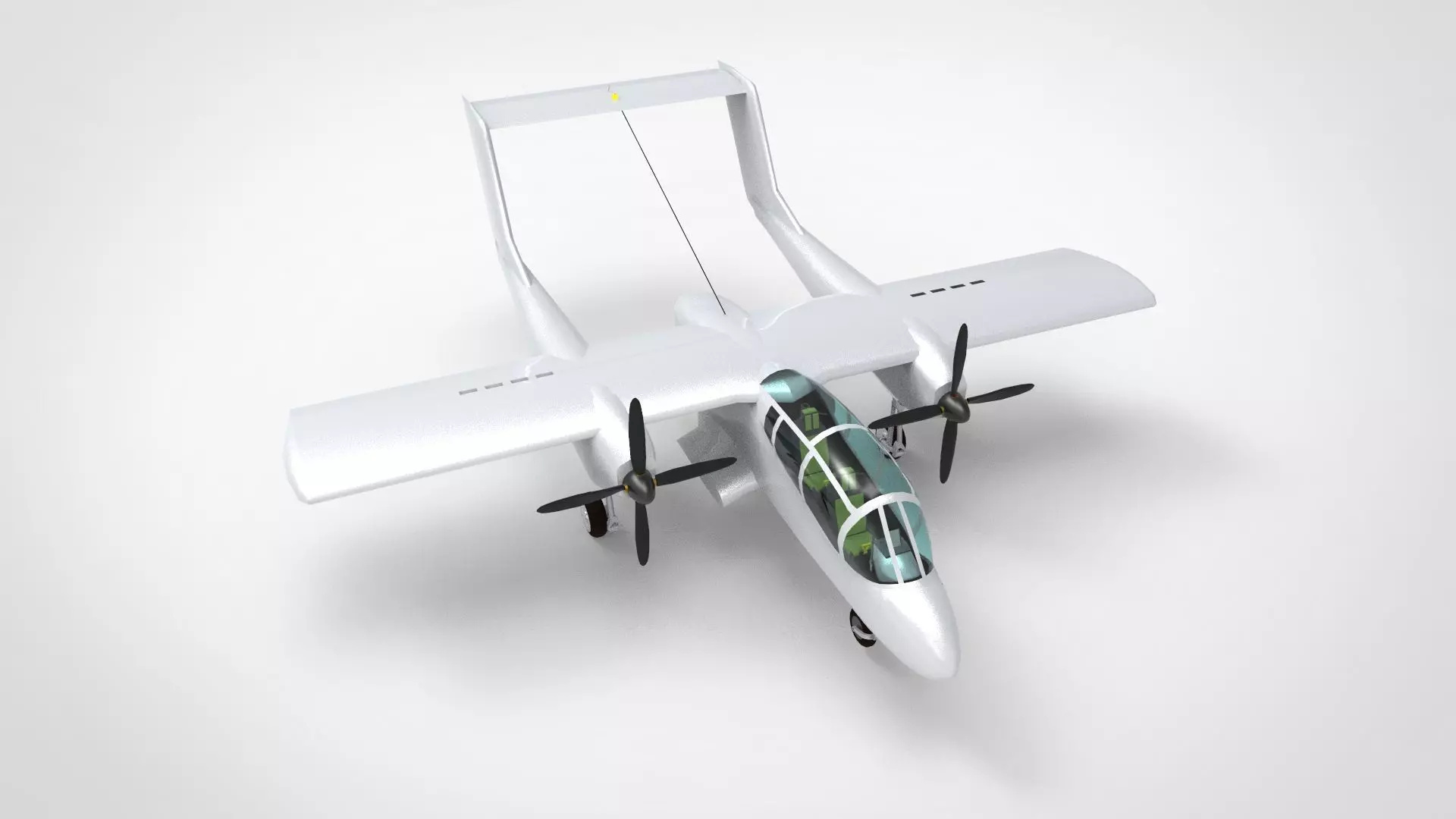 North American Rockwell OV-10A Low-poly 3D model