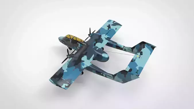 Rockwell OV-10A Bronco Series FSX Low-poly 3D model