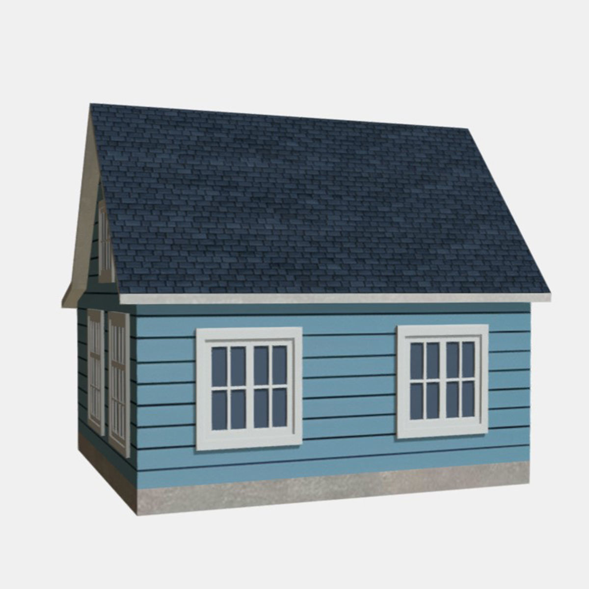 American Style Cottage - Town House Model Low-poly 3D model_3