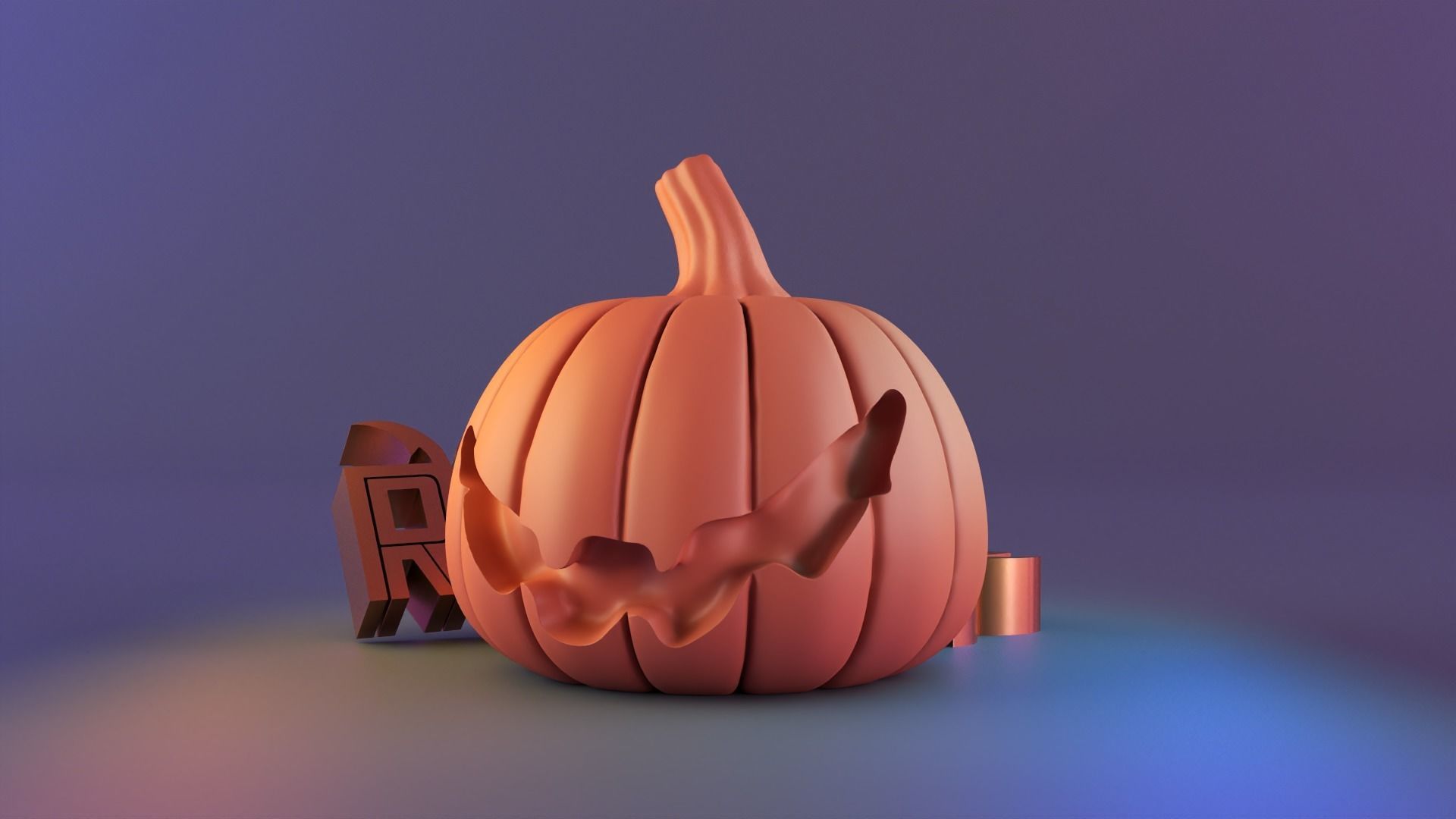 Halloween pumpkin decor 01 3D print model_3