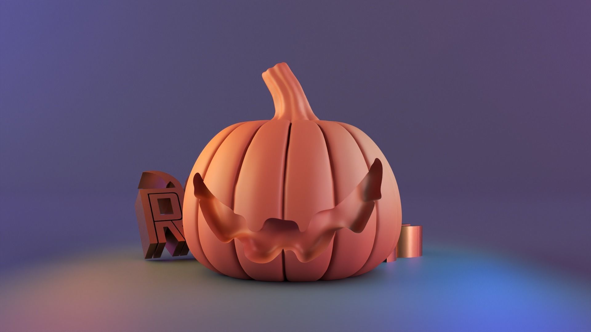 Halloween pumpkin decor 01 3D print model_1