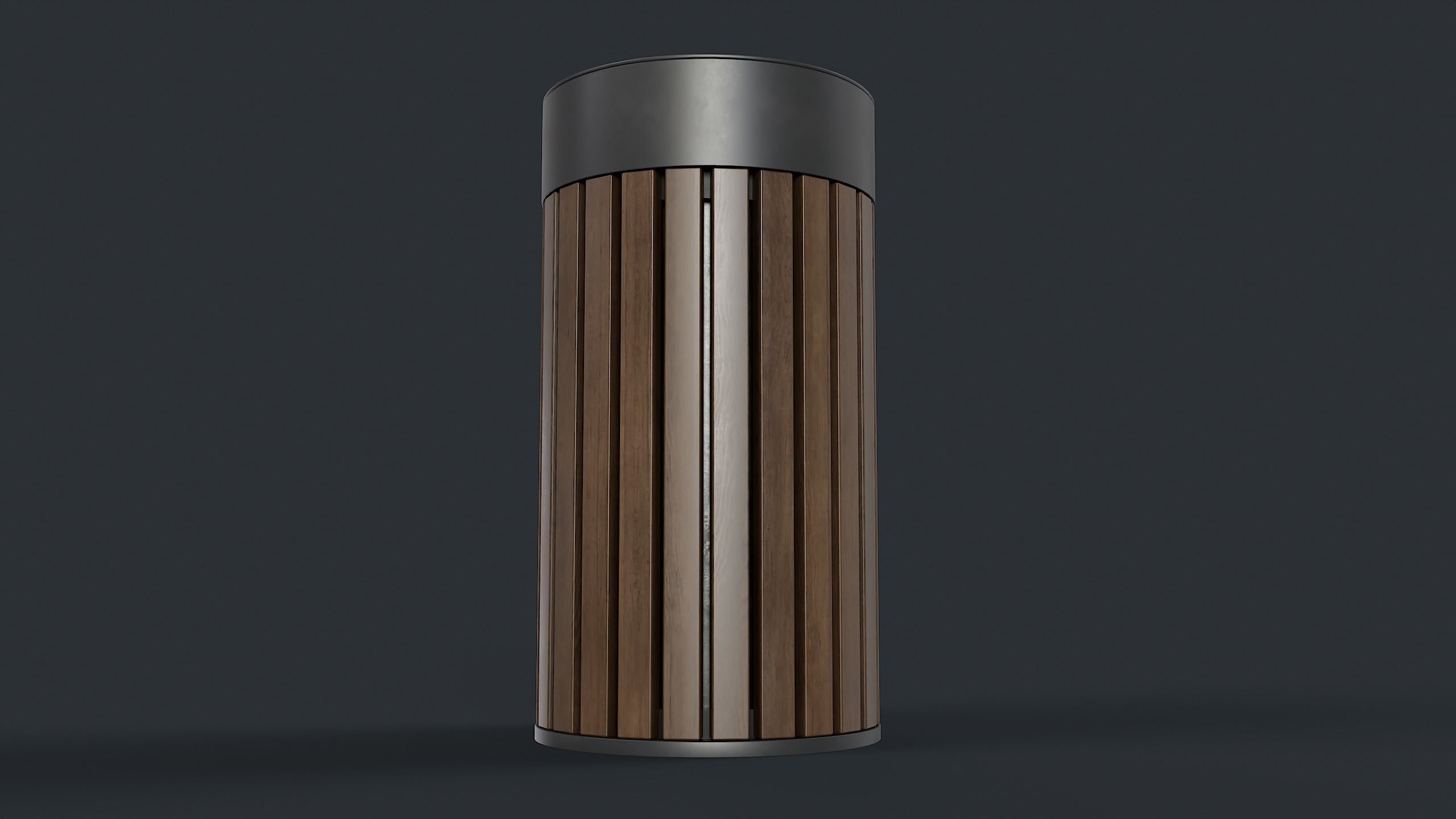 Street Trash Can 42 PBR Game Ready Low-poly 3D model_13