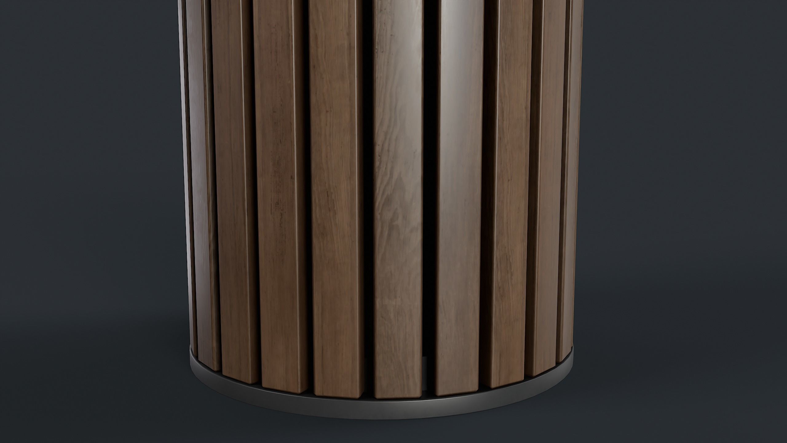 Street Trash Can 42 PBR Game Ready Low-poly 3D model_16