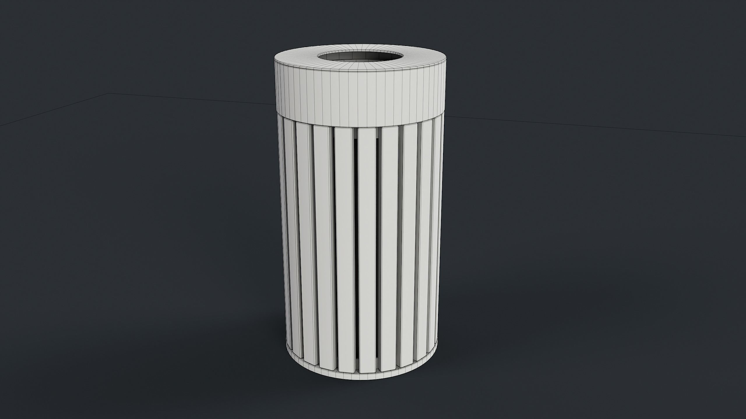 Street Trash Can 42 PBR Game Ready Low-poly 3D model_17