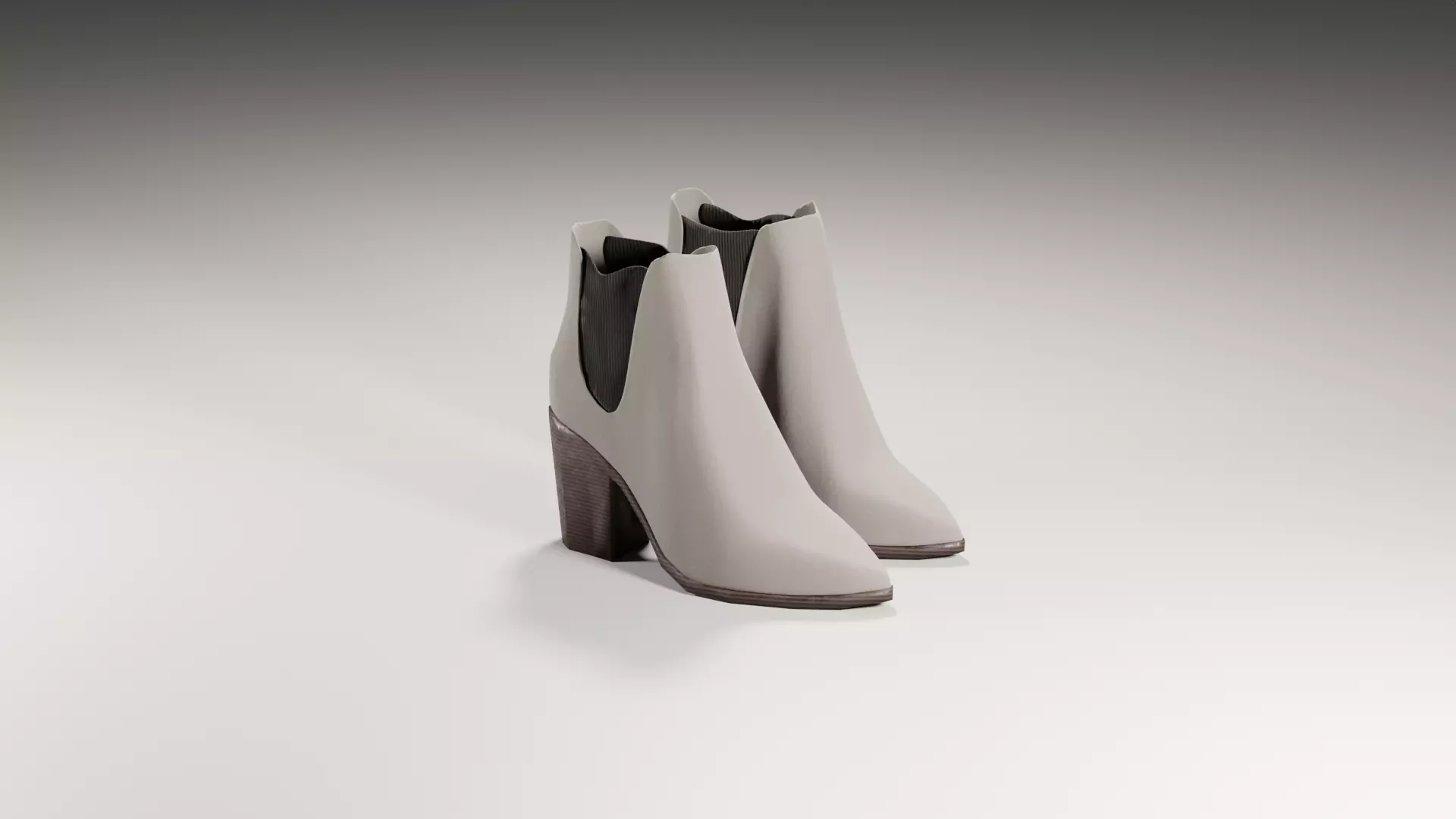 Suede Leather Ankle Boots Low-poly 3D model