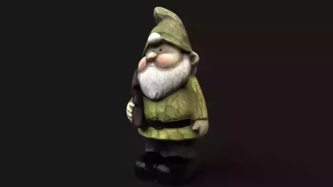 Wooden dwarf statue
