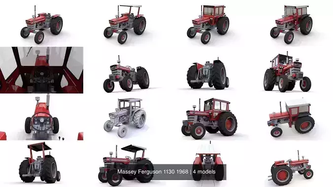 Massey Ferguson 1130 1968 3D Model Collection