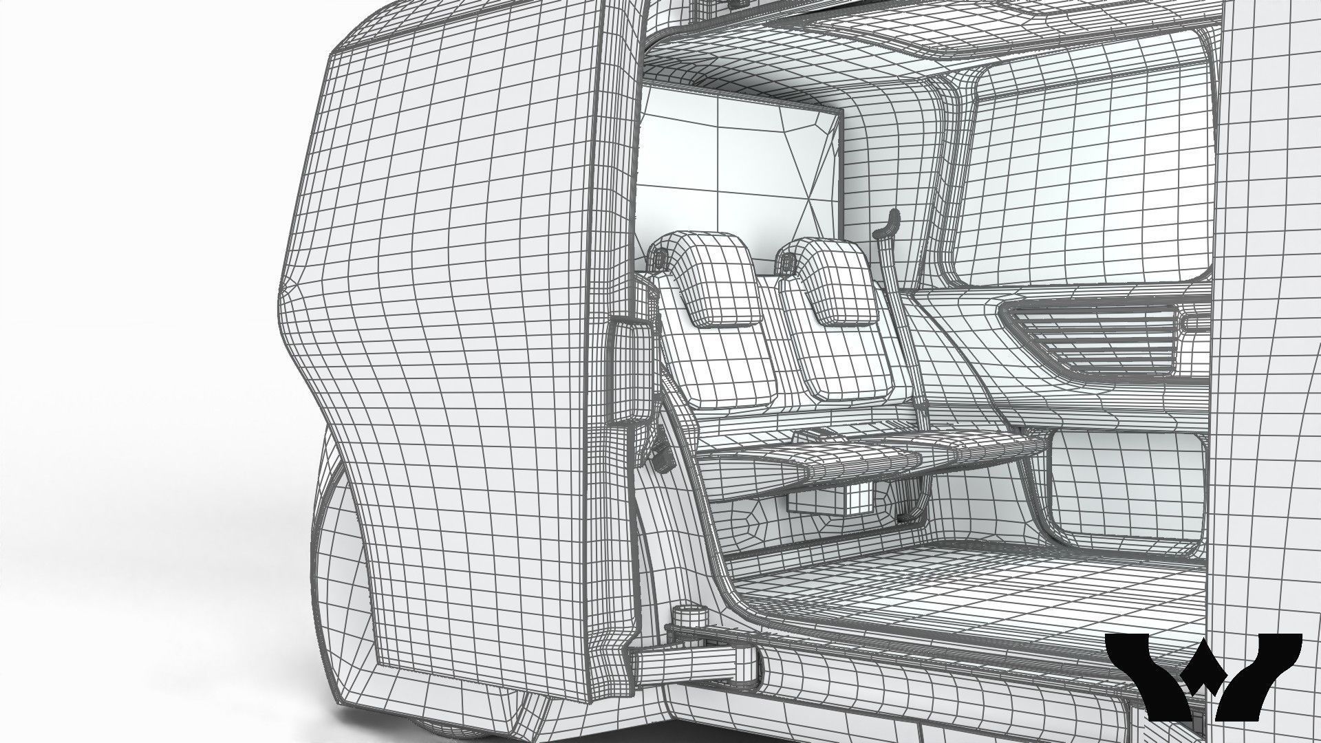 Volkswagen Sedric HQ interior  3D model_32