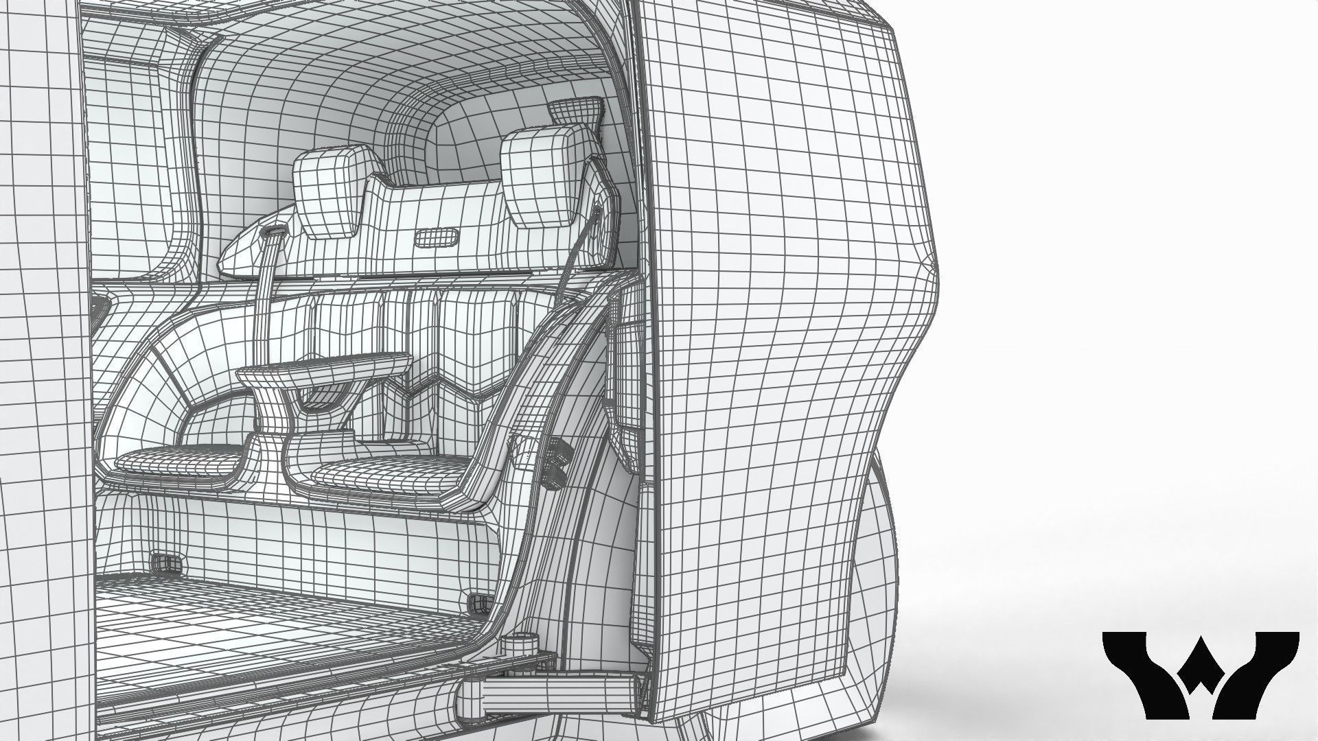 Volkswagen Sedric HQ interior  3D model_31
