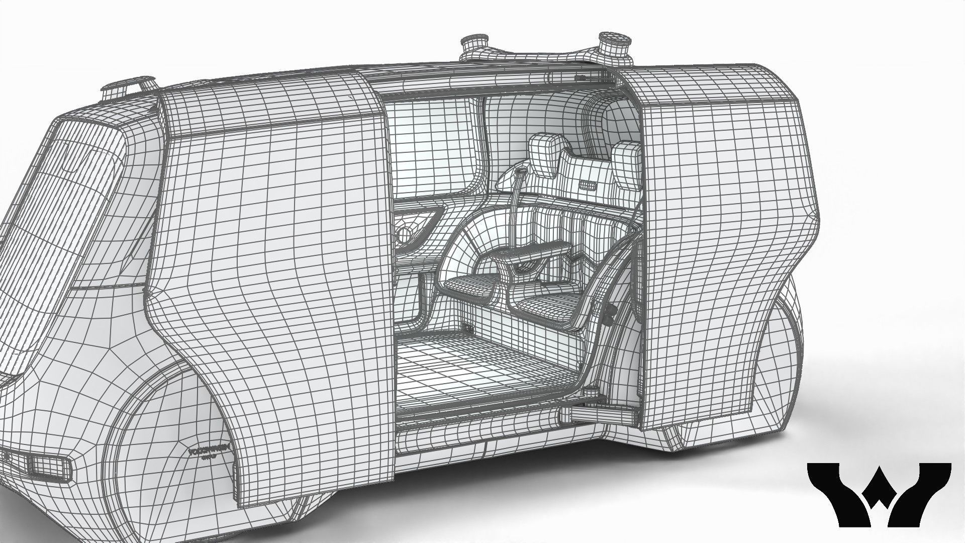 Volkswagen Sedric HQ interior  3D model_33