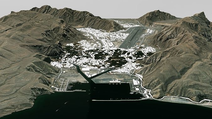 Cityscape Qadah  Musandam Oman 3D model 2