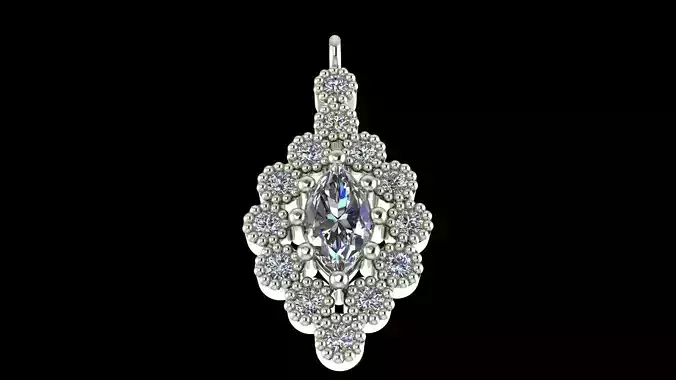 Diamond Pendant  3D-Printable Ornamental Jewelry Design 3D print model