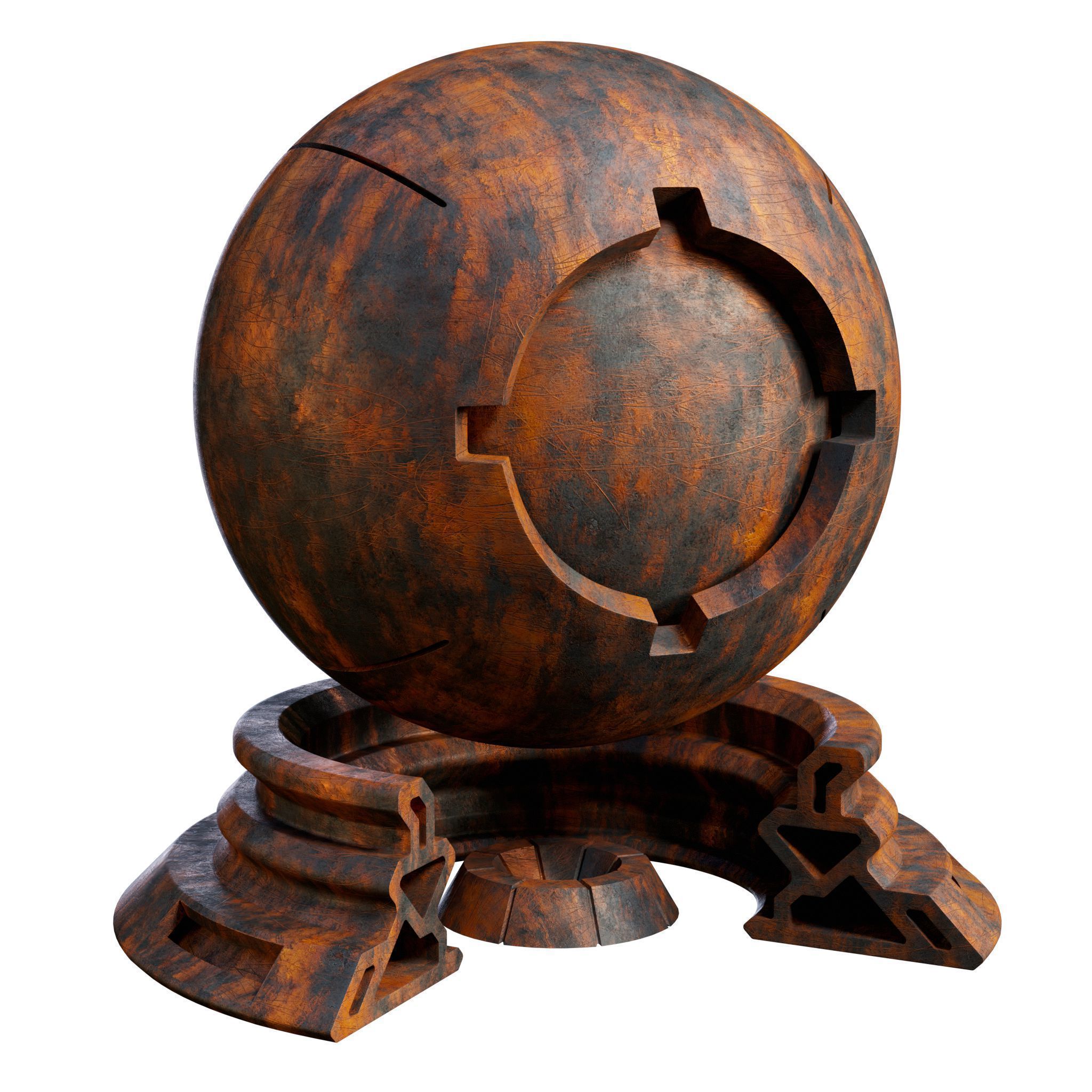 Patina Materials 11-12 - PBR - Seamless - 4k - SBSAR Low-poly 3D model_2