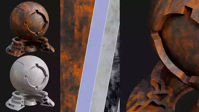 Patina Materials 11-12 - PBR - Seamless - 4k - SBSAR Low-poly 3D model