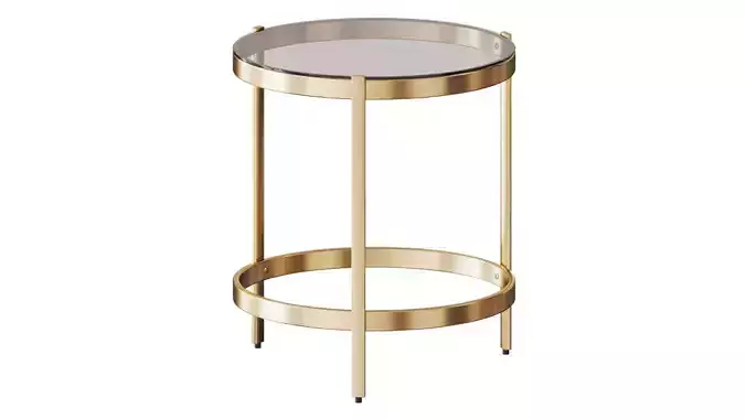 Kenneth Ludwig Chicago Brushed Brass Round Side Table