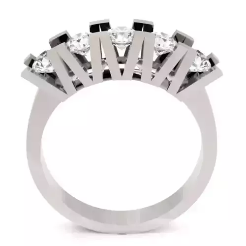 Five Stone Diamond Engagement Ring 3D Model for Printing