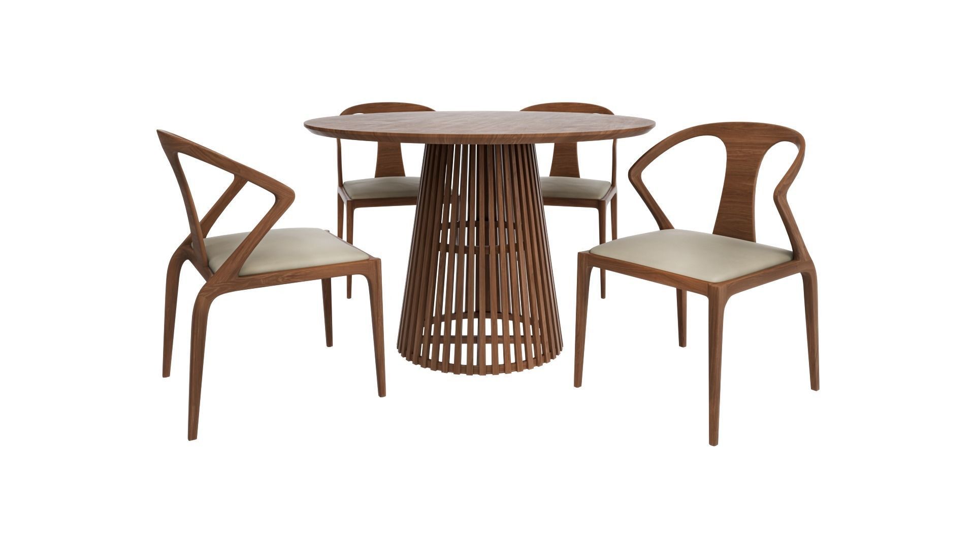 Jeanette Round table and Casa Kay dining chair 3D model_2