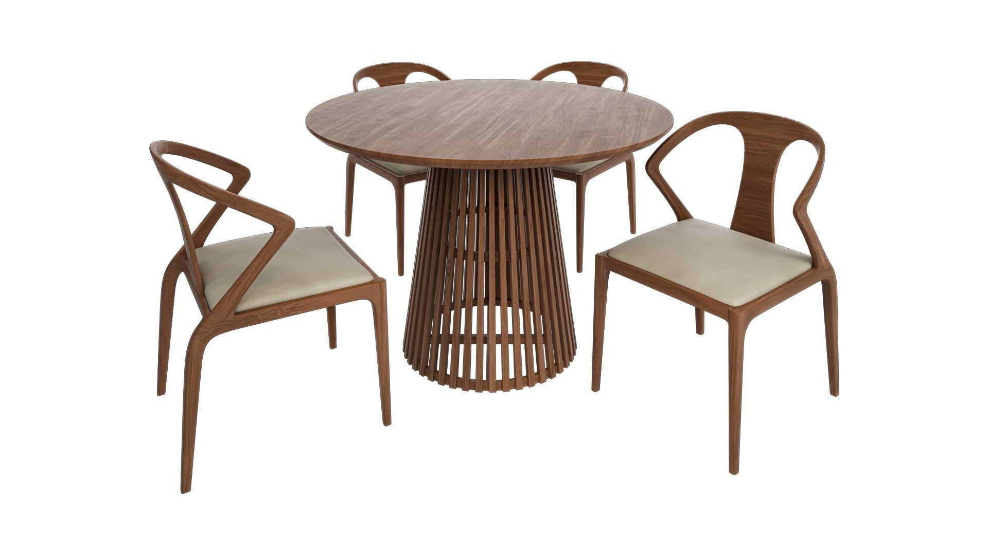 Jeanette Round table and Casa Kay dining chair 3D model_4