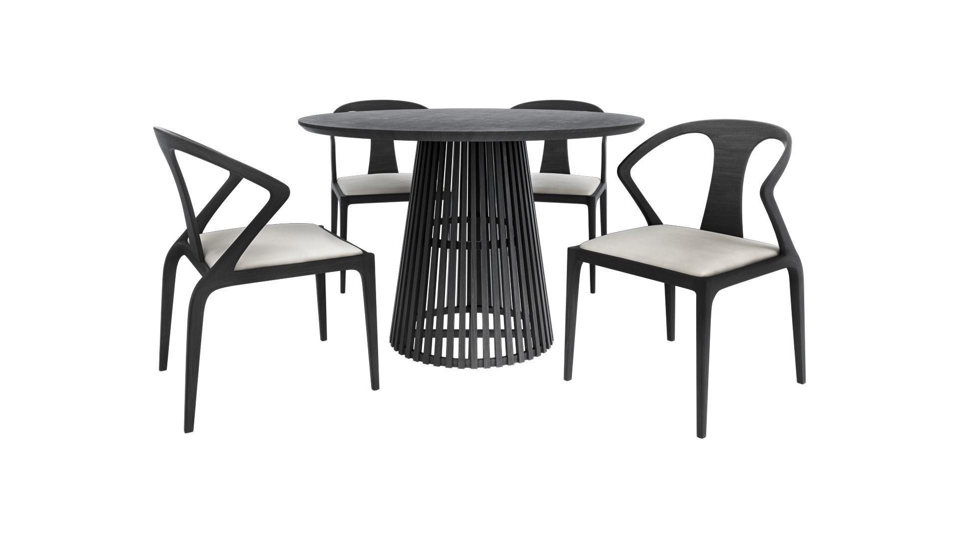 Jeanette Round table and Casa Kay dining chair 3D model_1