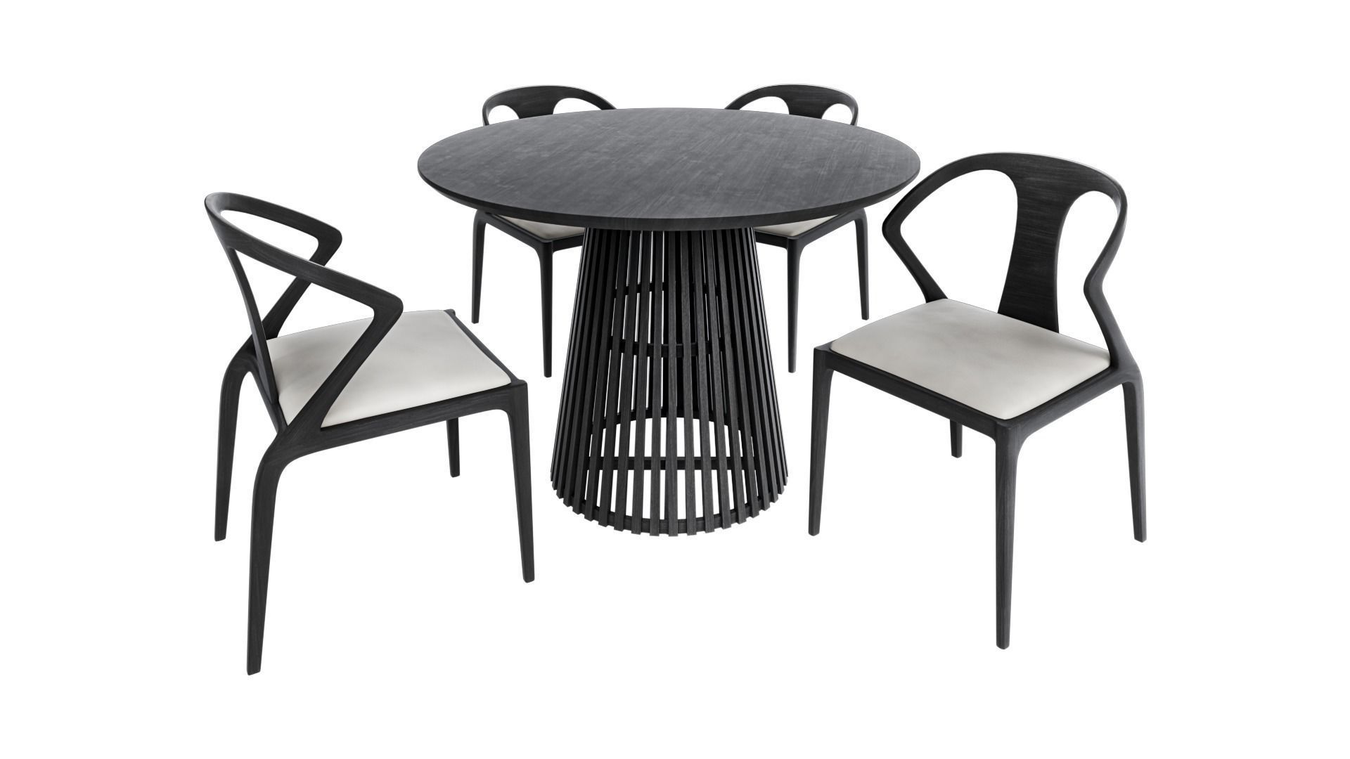 Jeanette Round table and Casa Kay dining chair 3D model_3