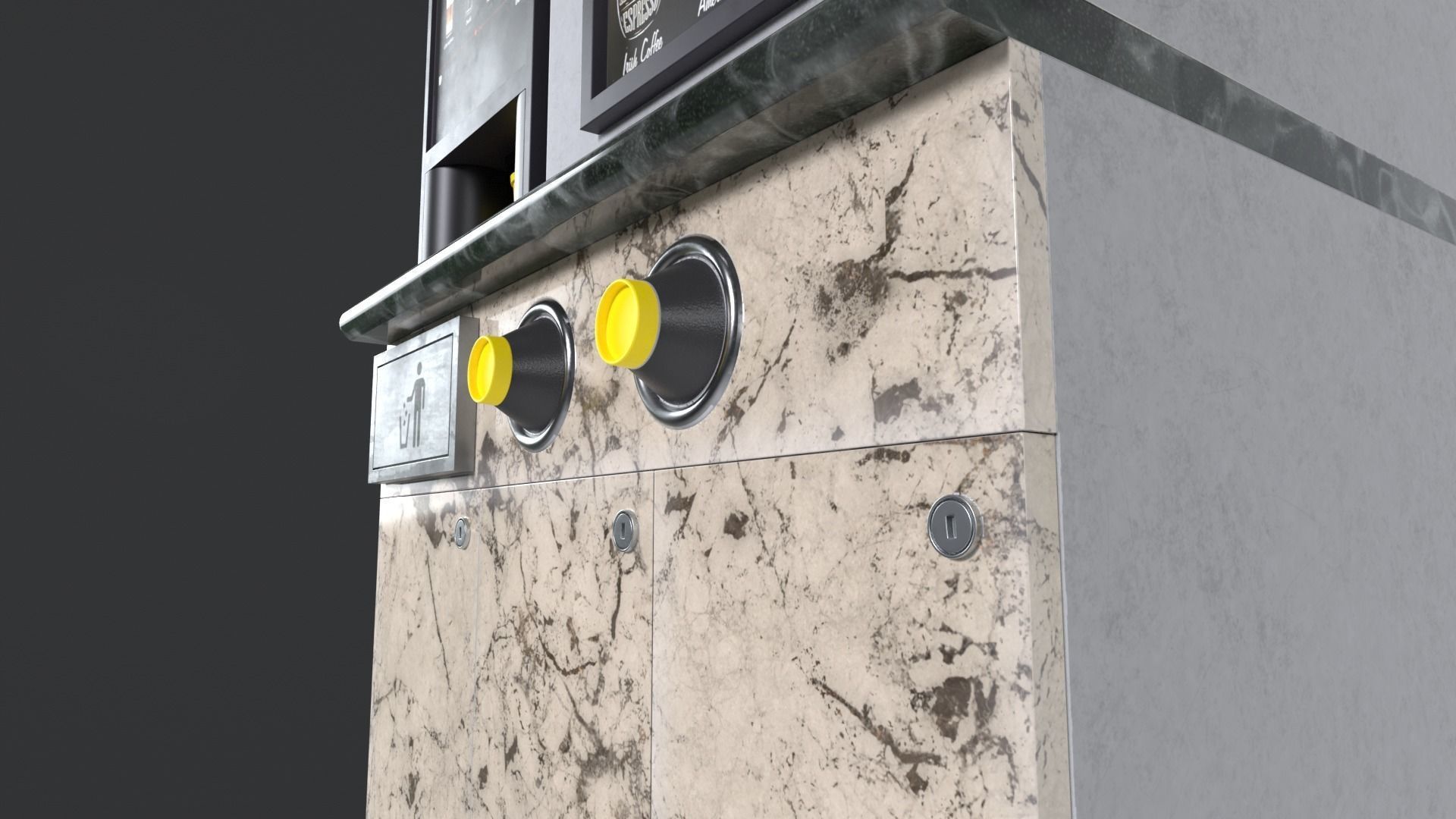 Coffee Stand cup with holder and cofee machine Low-poly 3D model_3