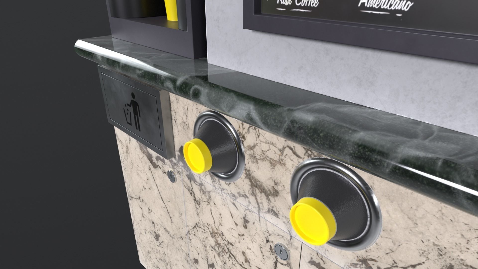 Coffee Stand cup with holder and cofee machine Low-poly 3D model_10