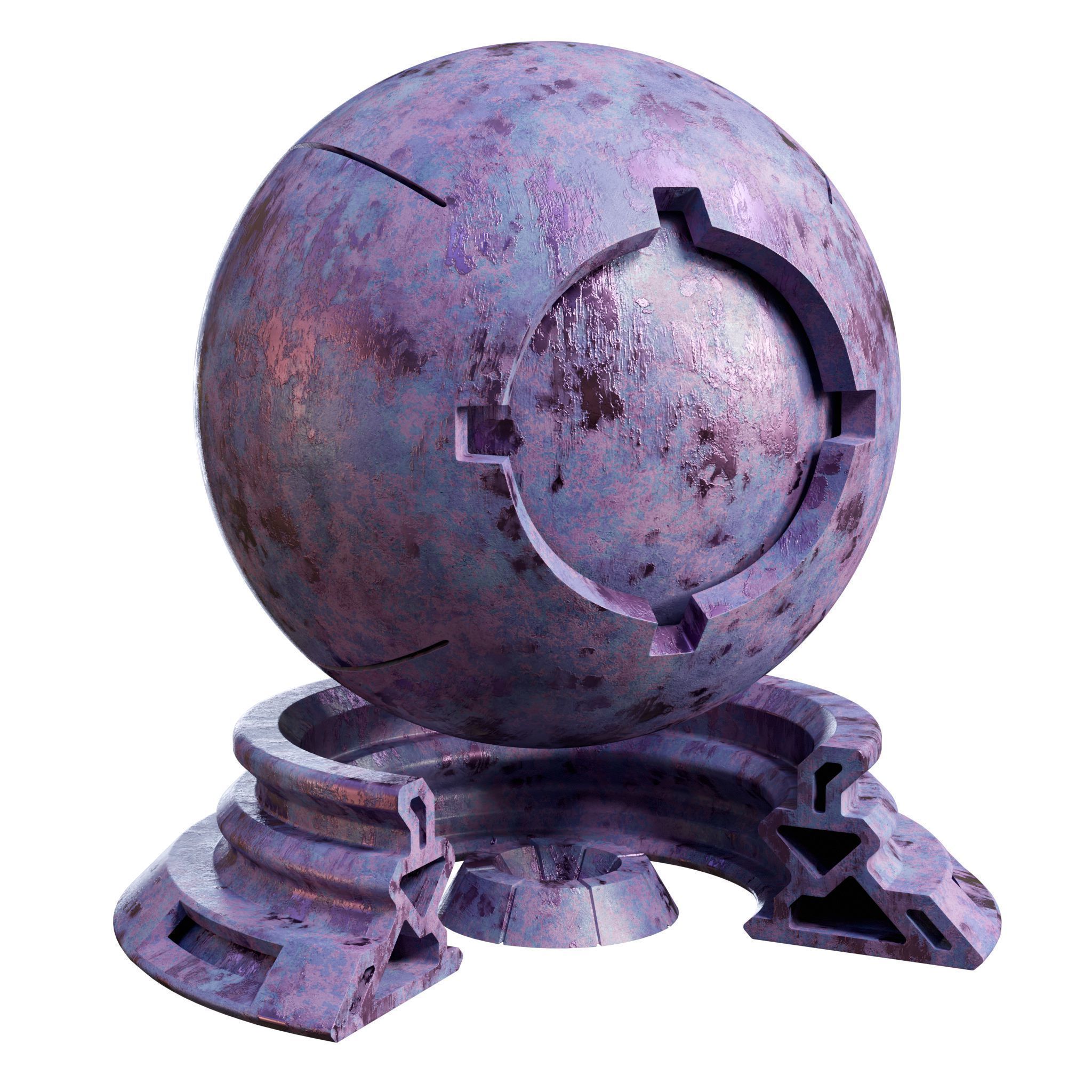Patina Materials 13-14 - PBR - Seamless - 4k - SBSAR Low-poly 3D model_2