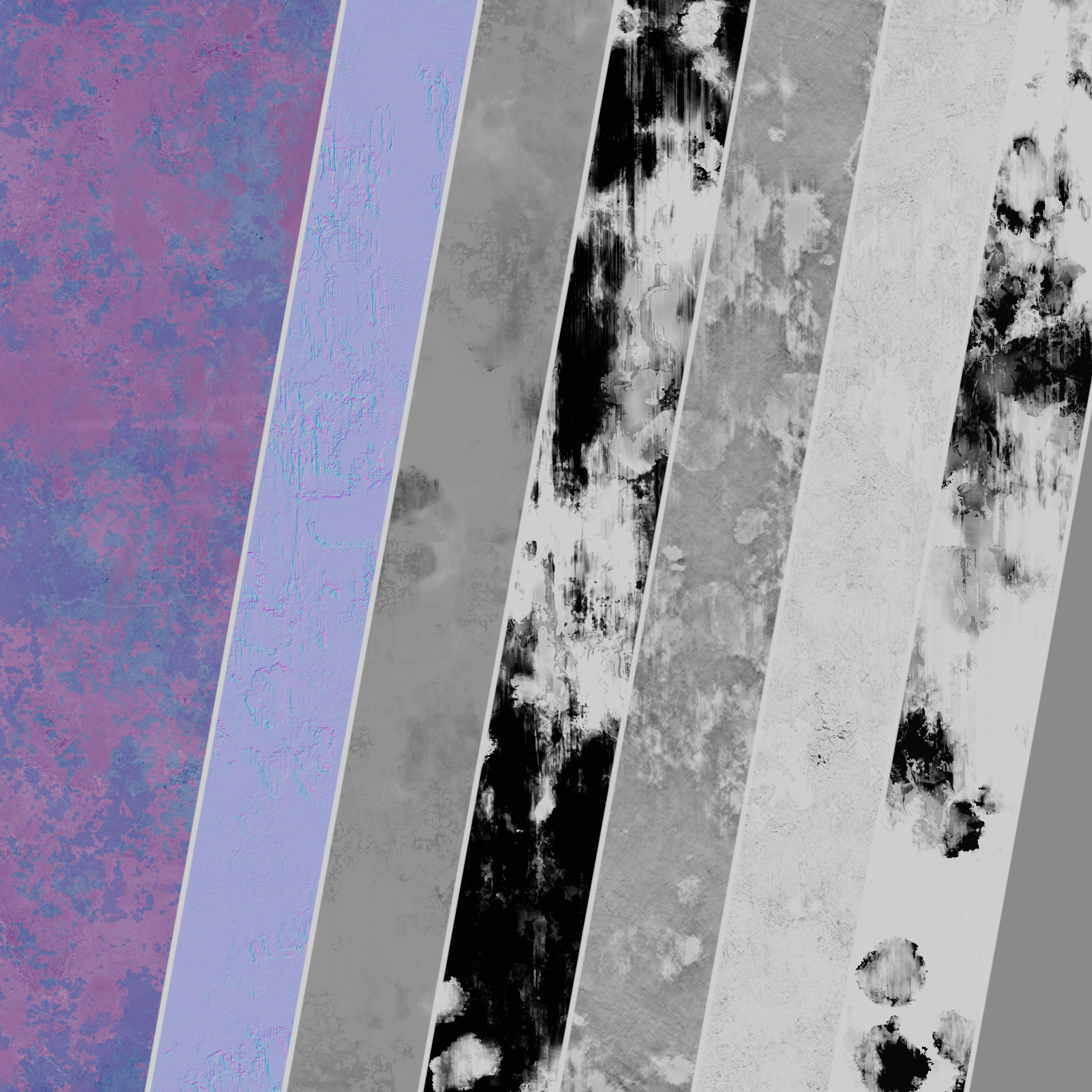 Patina Materials 13-14 - PBR - Seamless - 4k - SBSAR Low-poly 3D model_3