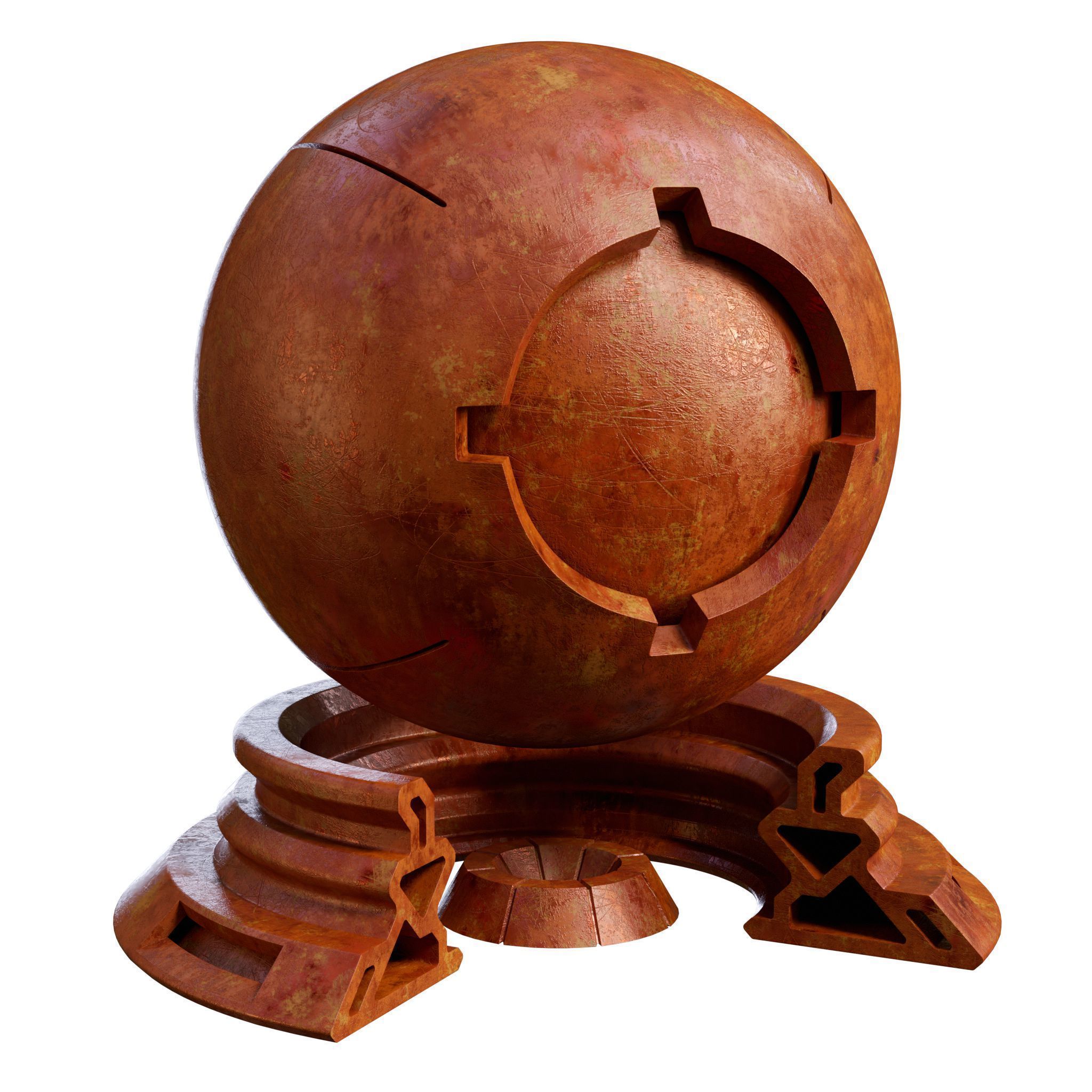 Patina Materials 13-14 - PBR - Seamless - 4k - SBSAR Low-poly 3D model_4