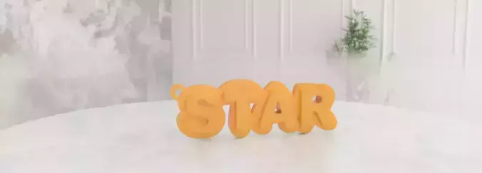 Shining Star Text Keyring  A 3D Fusion 360 Delight