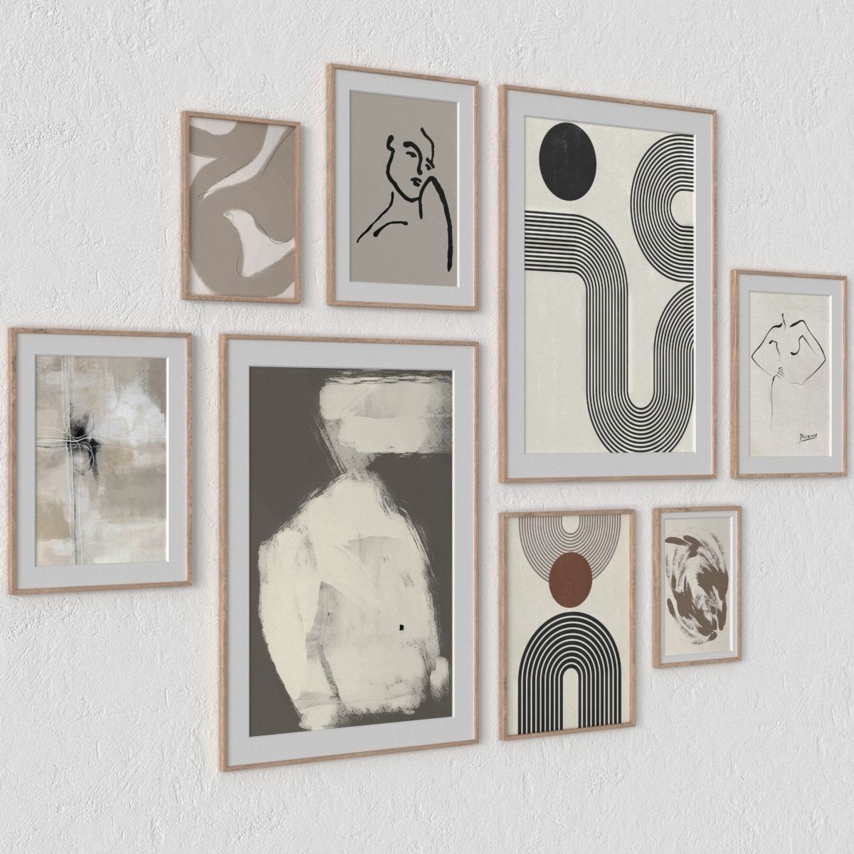 Set of 8 wall paintings 2816 3D model_1