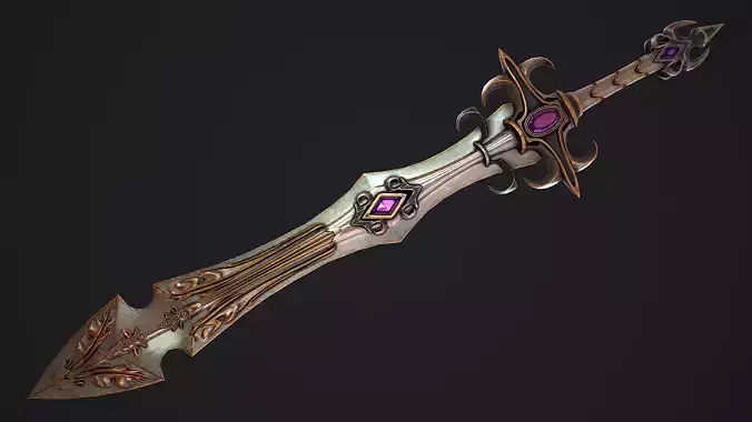 Fantasy Sword 22 3D Model Low-poly 3D model