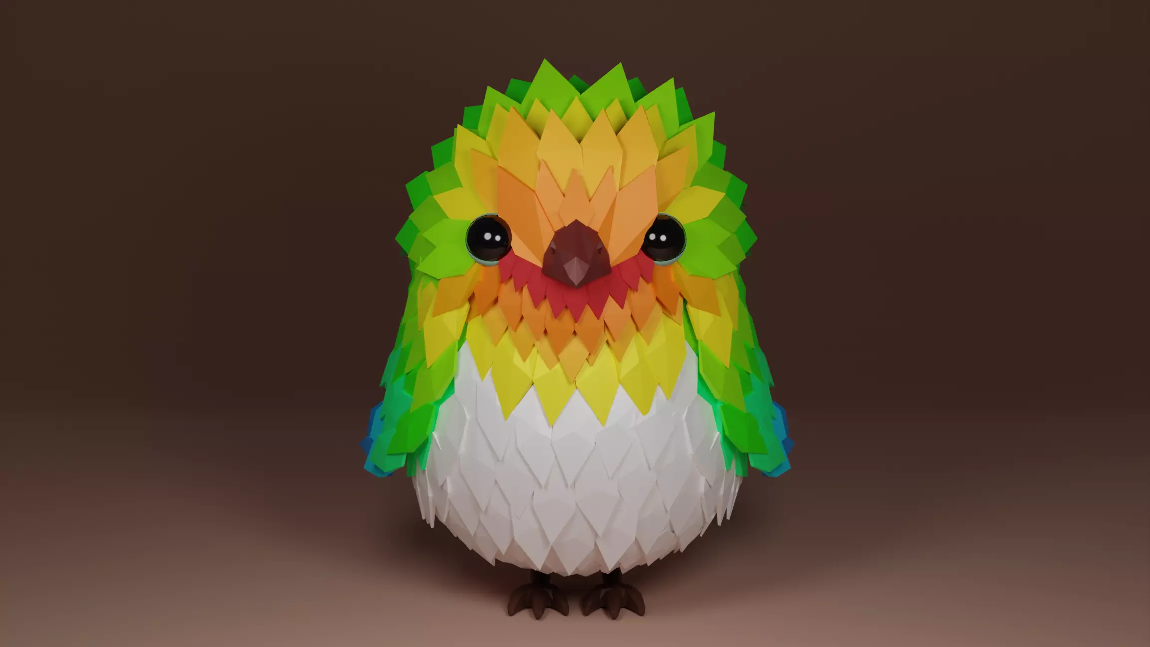 Cute lowpoly bird Low-poly 3D model_0
