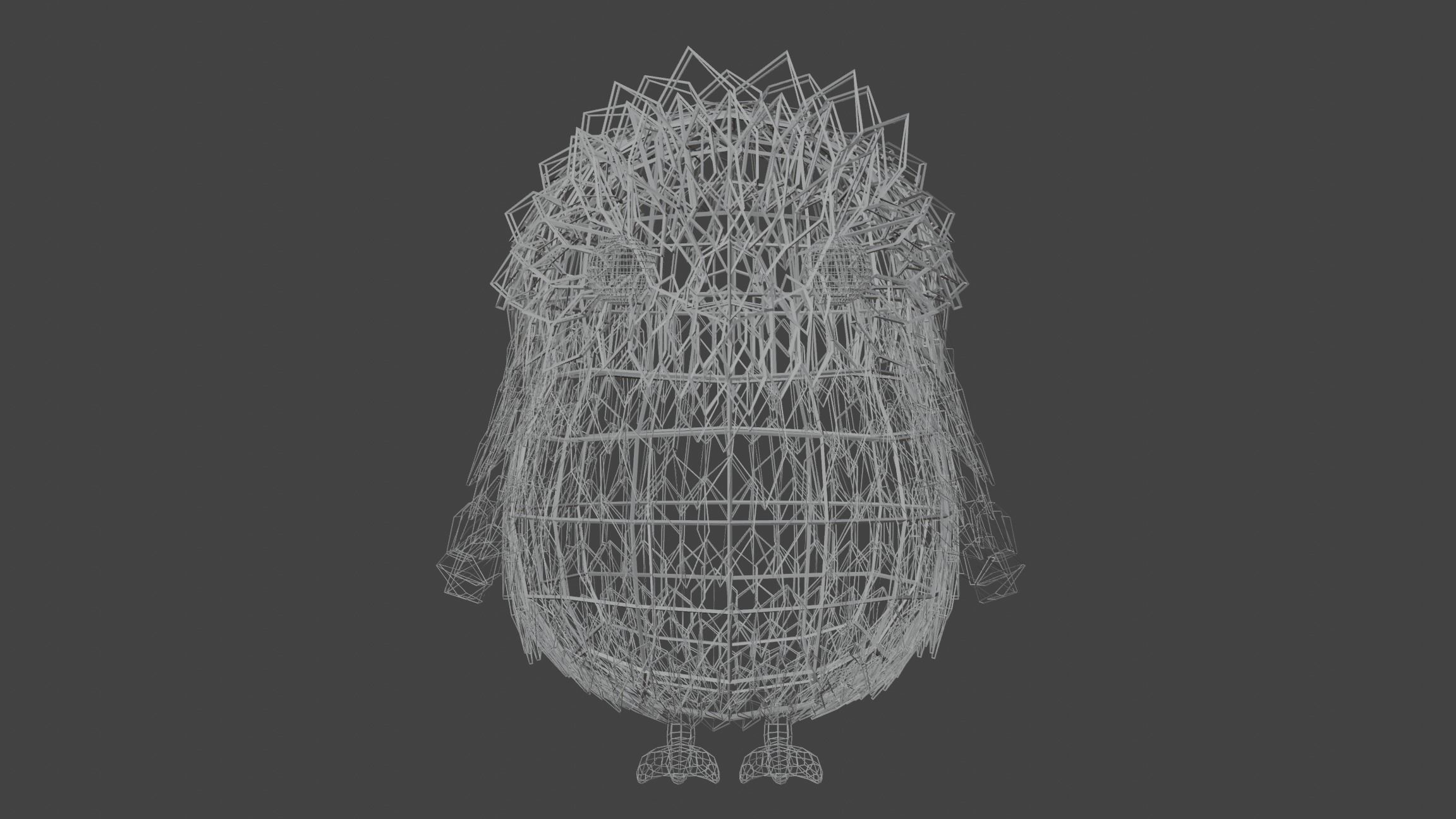 Cute lowpoly bird Low-poly 3D model_5