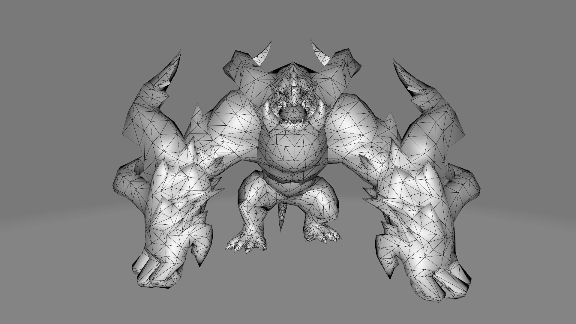 Fire Gorilla Monster 3D model_9