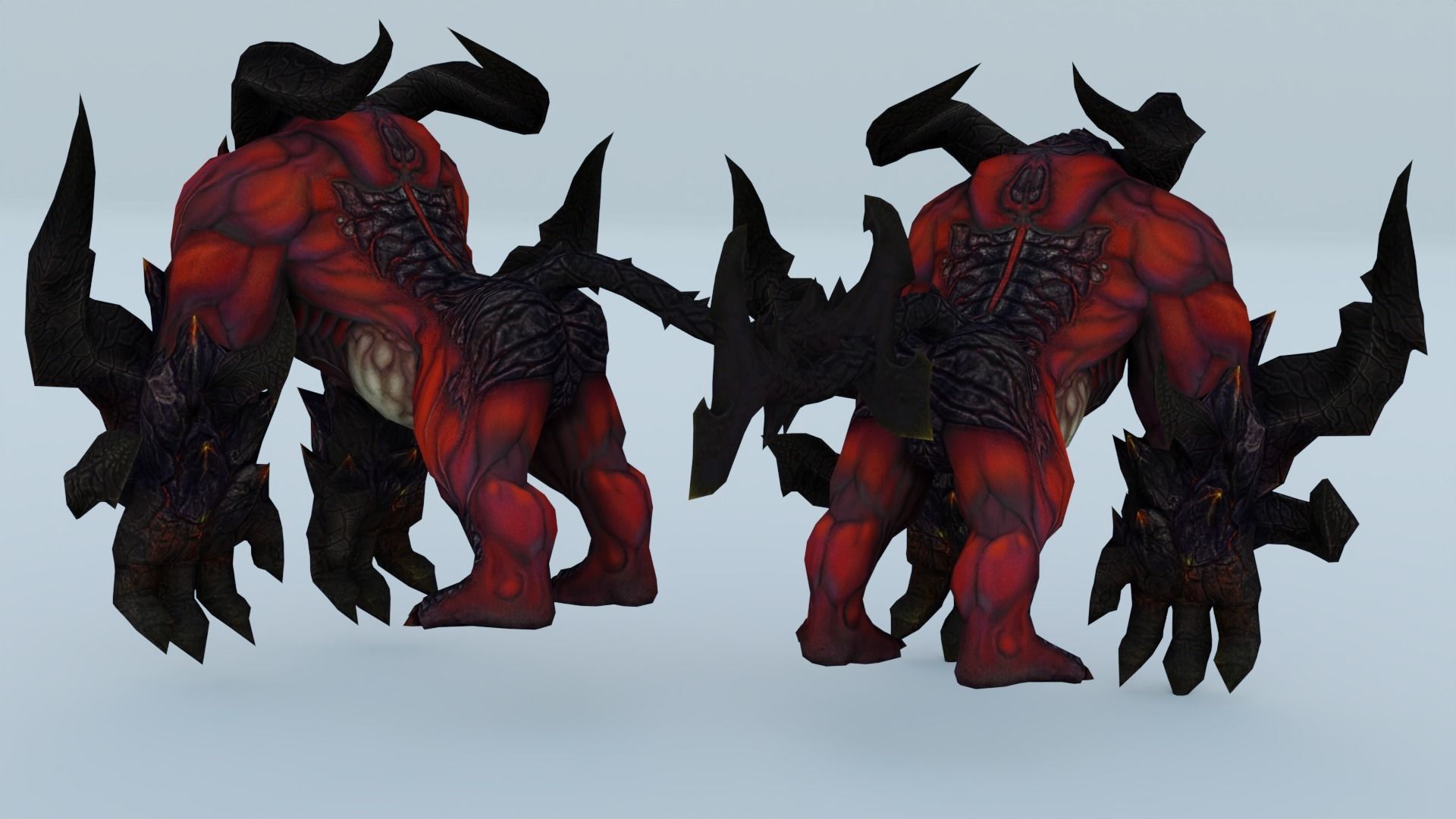 Fire Gorilla Monster 3D model_5
