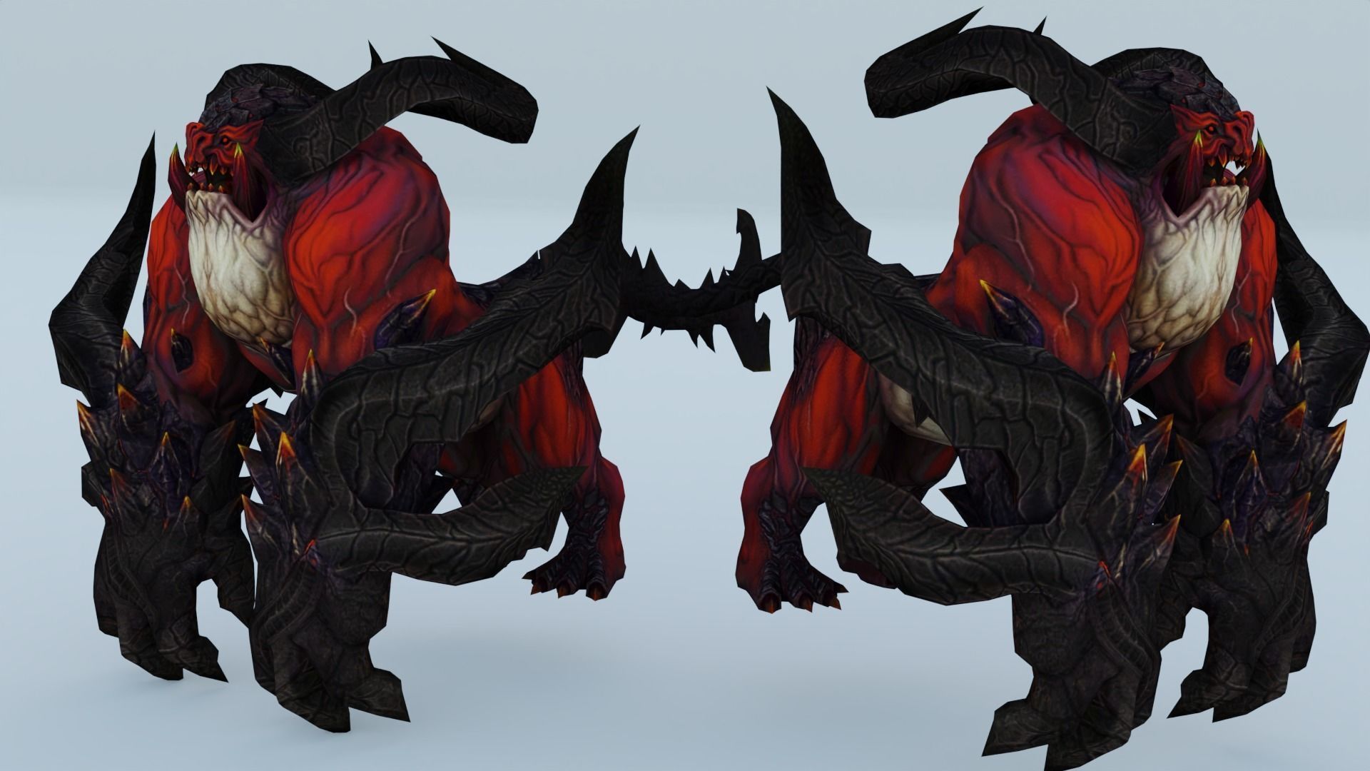 Fire Gorilla Monster 3D model_4