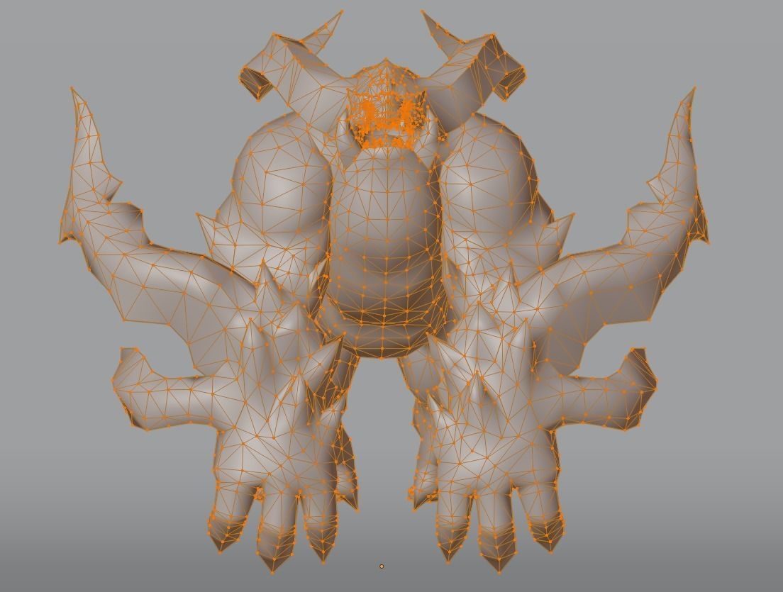 Fire Gorilla Monster 3D model_8