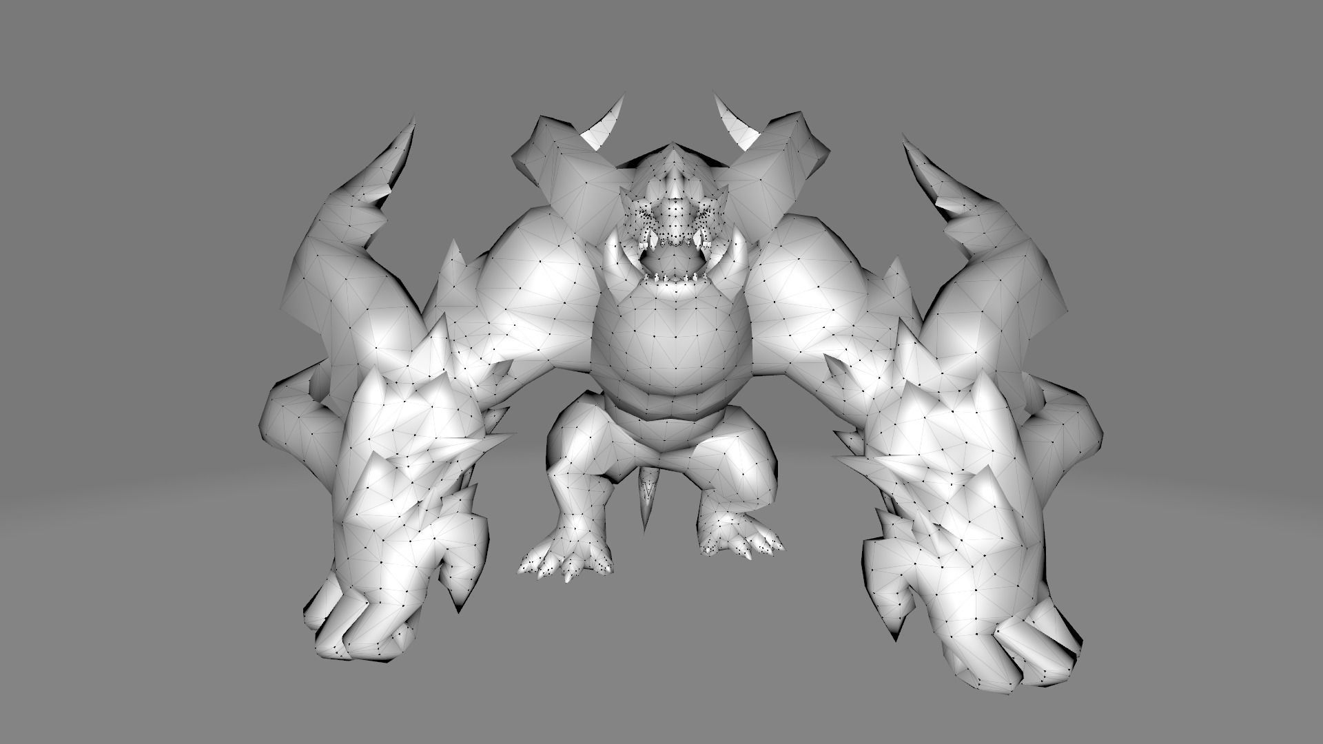 Fire Gorilla Monster 3D model_10