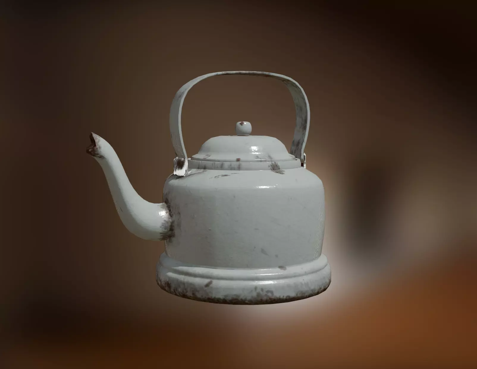 Old teapot Free low-poly 3D model_0