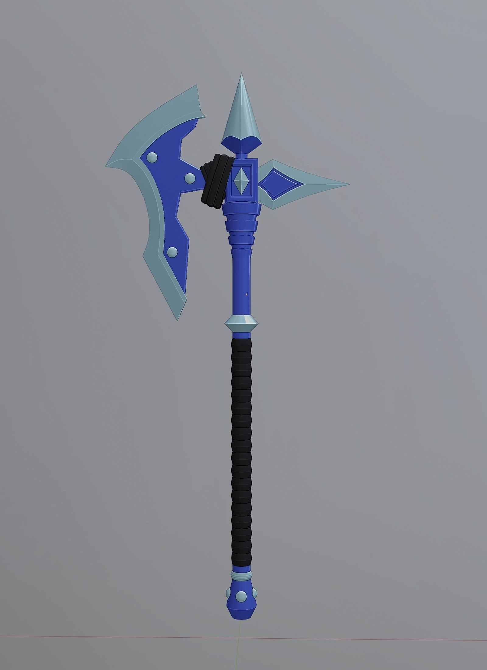 Simple ax in fantasy style 022 3D model_4
