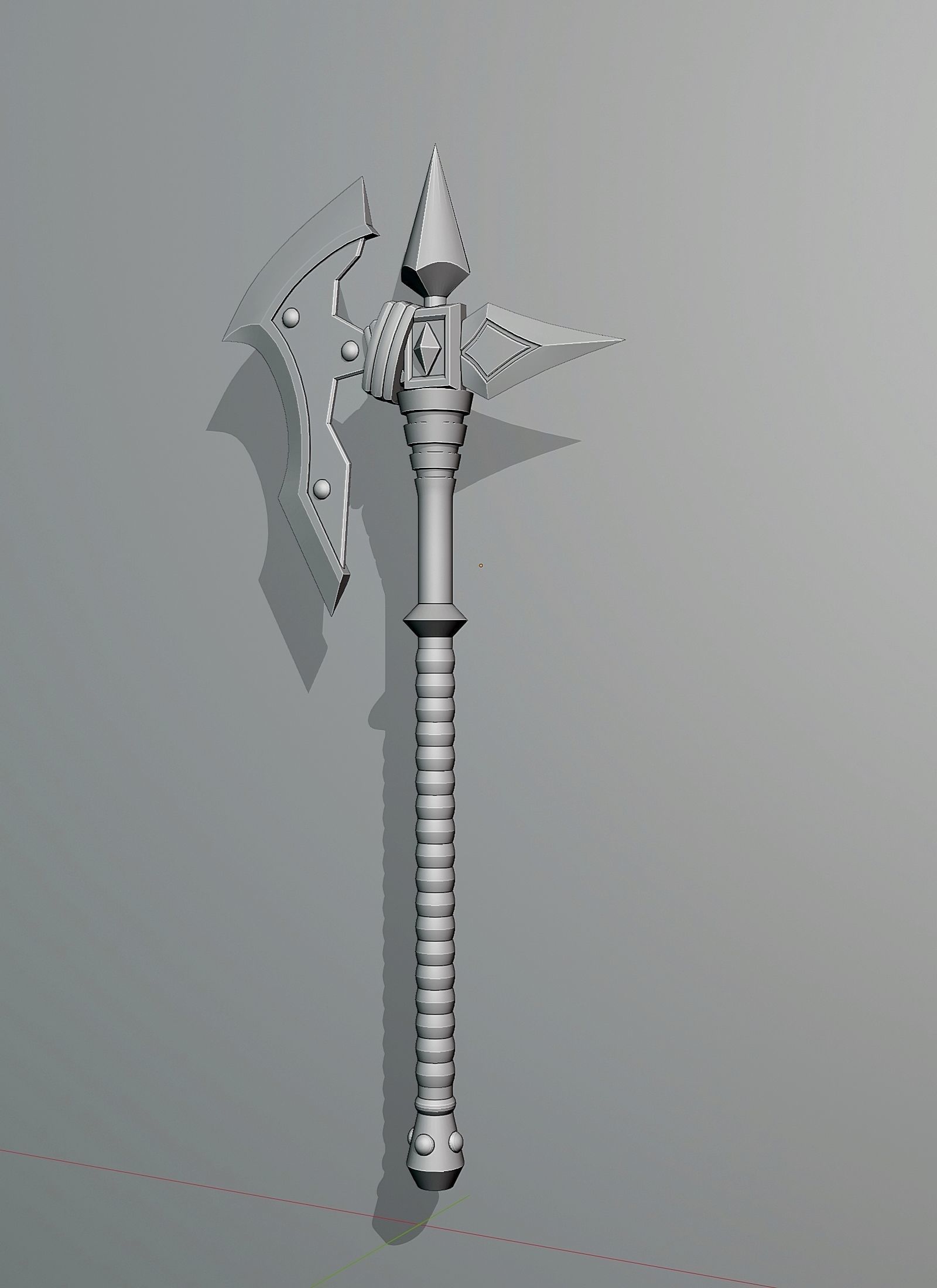 Simple ax in fantasy style 022 3D model_3