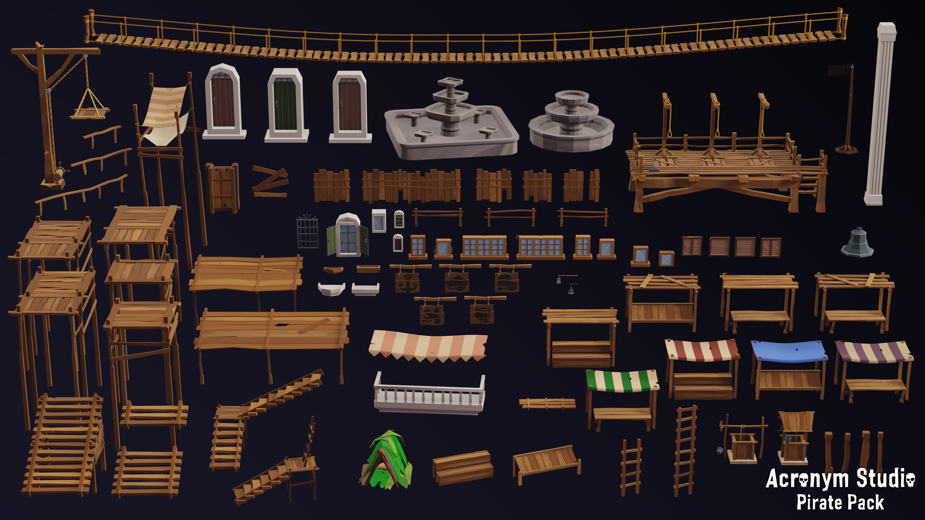 Acronym - Pirate Pack Low-poly 3D model_25