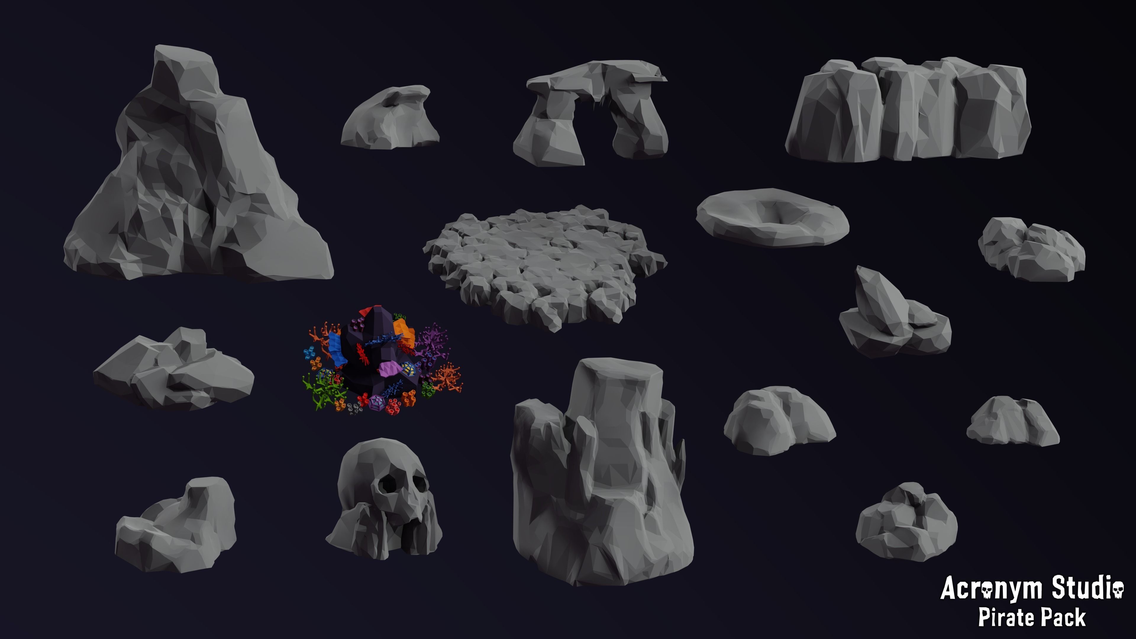 Acronym - Pirate Pack Low-poly 3D model_26