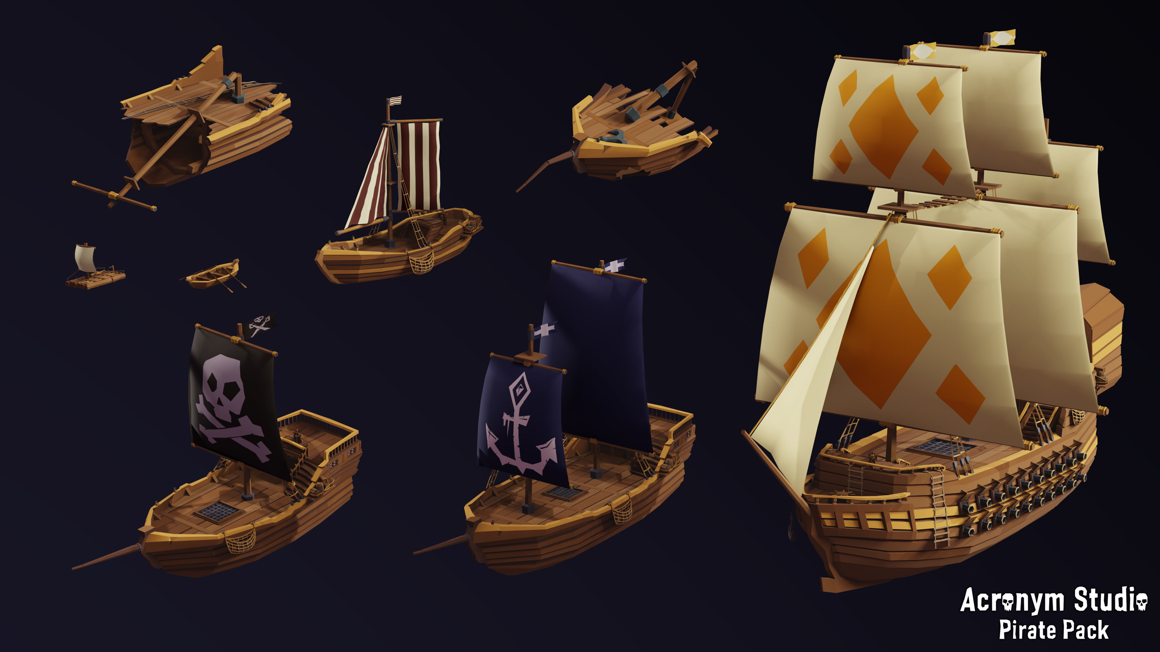 Acronym - Pirate Pack Low-poly 3D model_20
