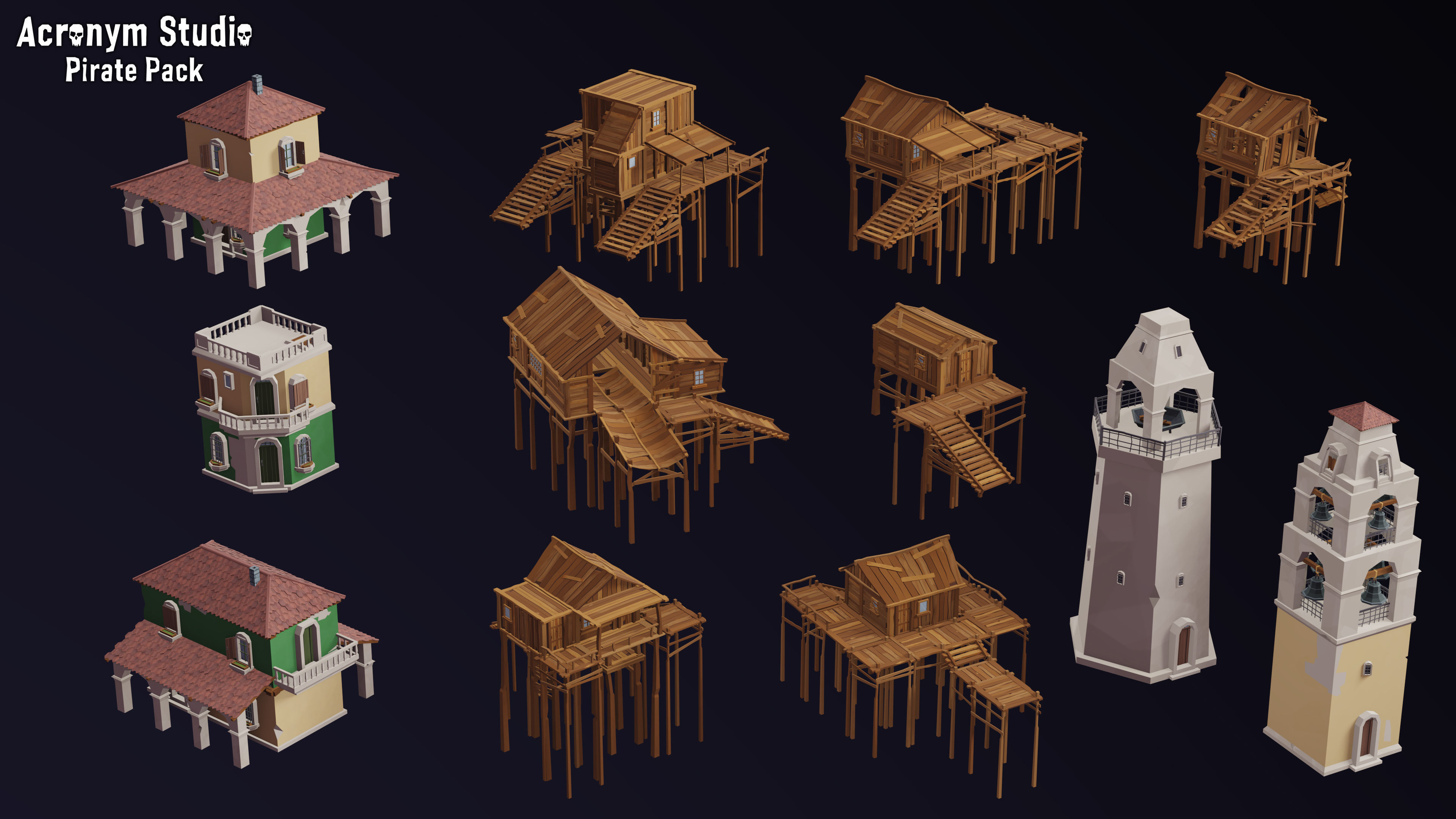 Acronym - Pirate Pack Low-poly 3D model_19