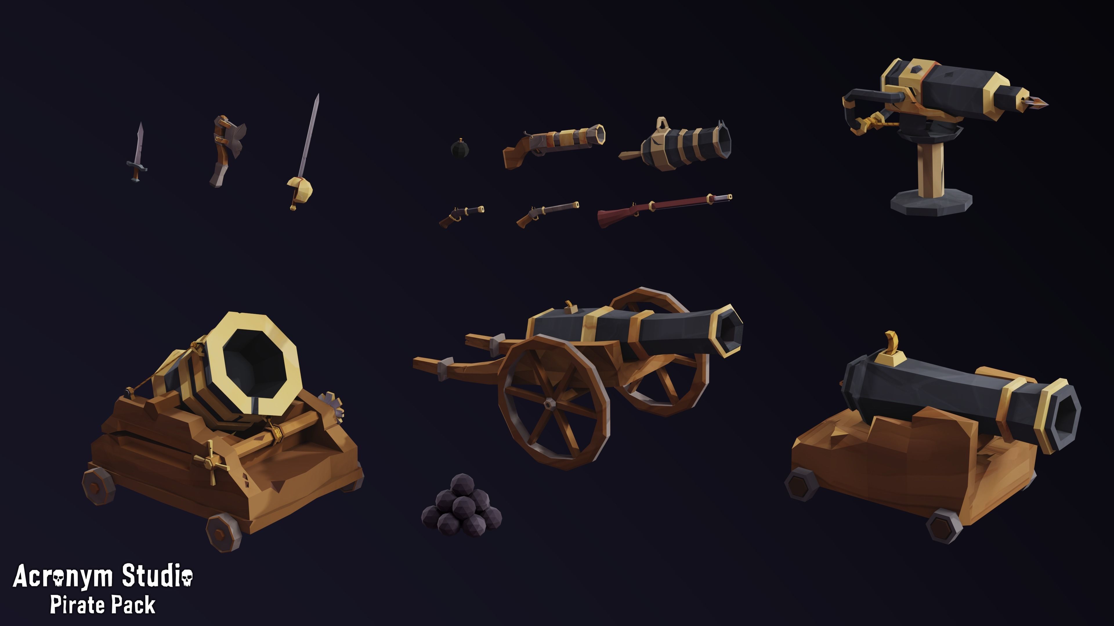 Acronym - Pirate Pack Low-poly 3D model_21