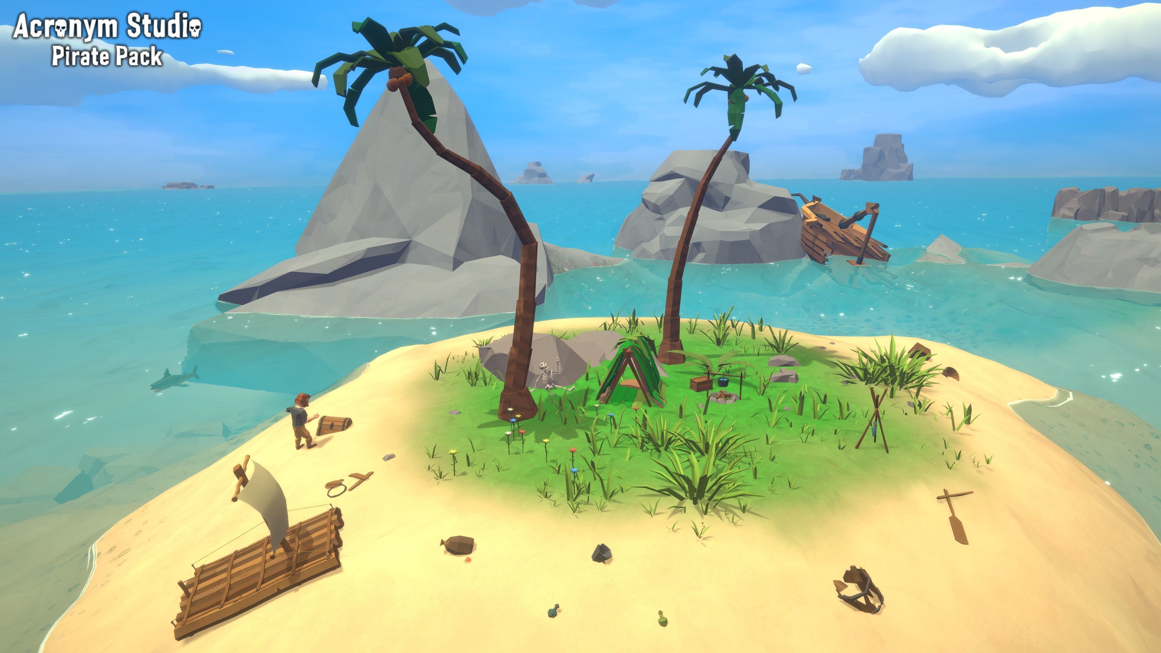 Acronym - Pirate Pack Low-poly 3D model_13